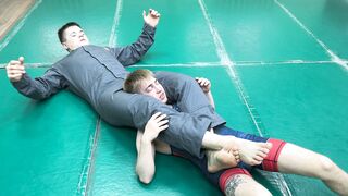 a worker shows scissors